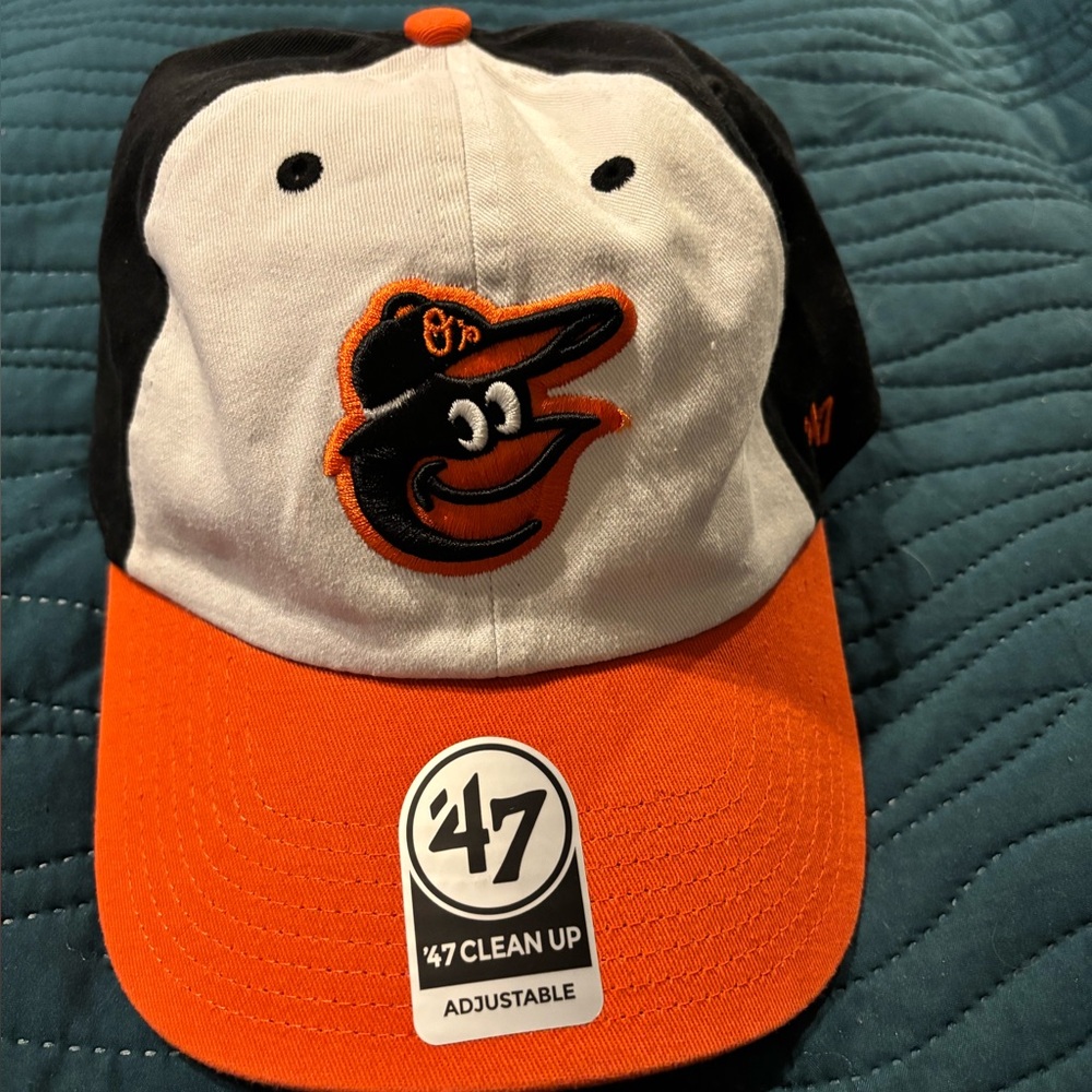 47 Brand Black and Orange Baseball Cap